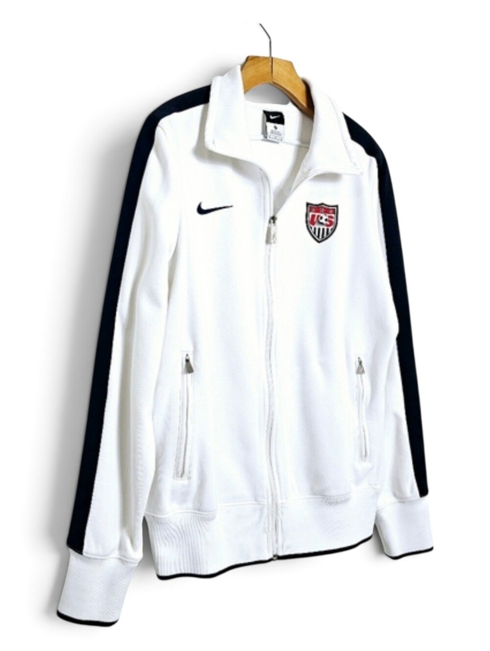 Nike USA Soccer N98 Track Jacket Men XL USMNT Anthem Full Zip White Navy Blue US